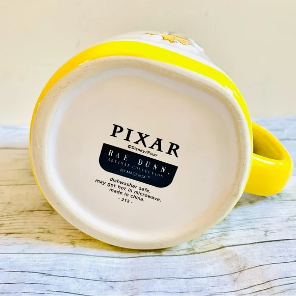 Disney Pixar “Up” Rae Dunn Yellow Coffee Mug/Cup - Adventure Is Out There - Picture 3 of 6